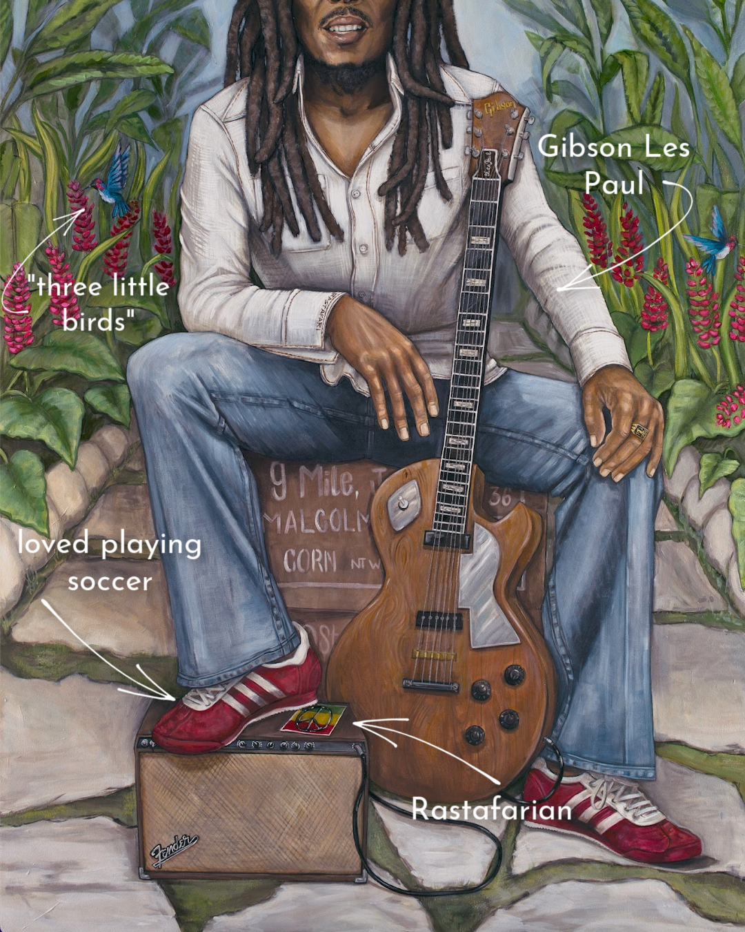 Details Within the Portrait 'Bob Marley'