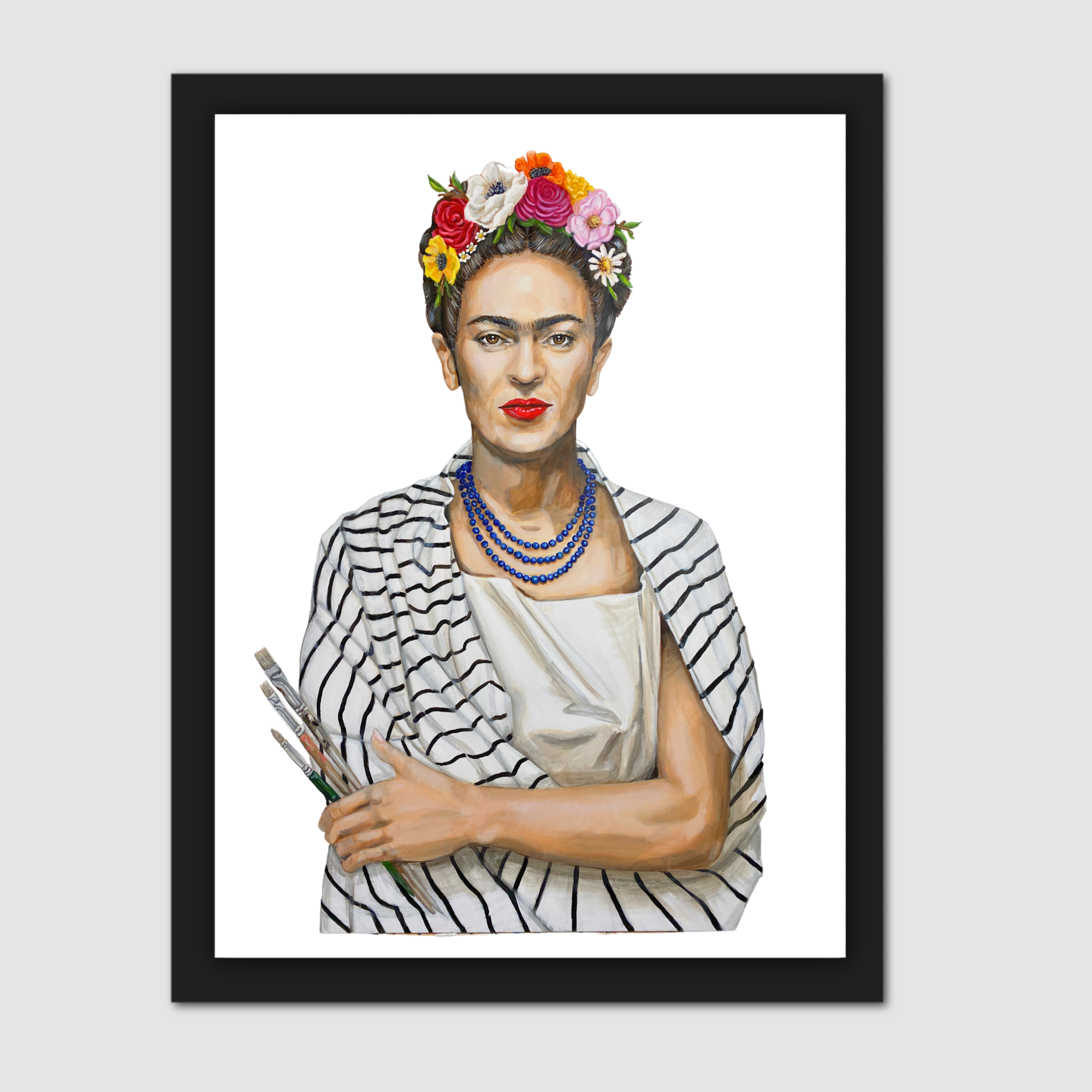 Frida in Stripes Paper Print