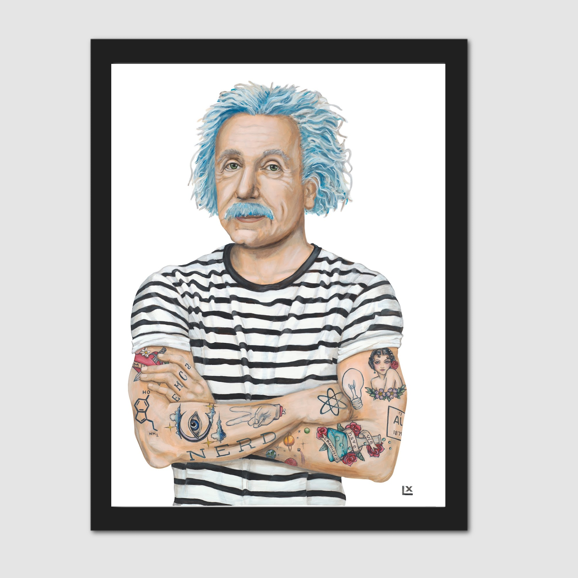 Inked Einstein Paper Print