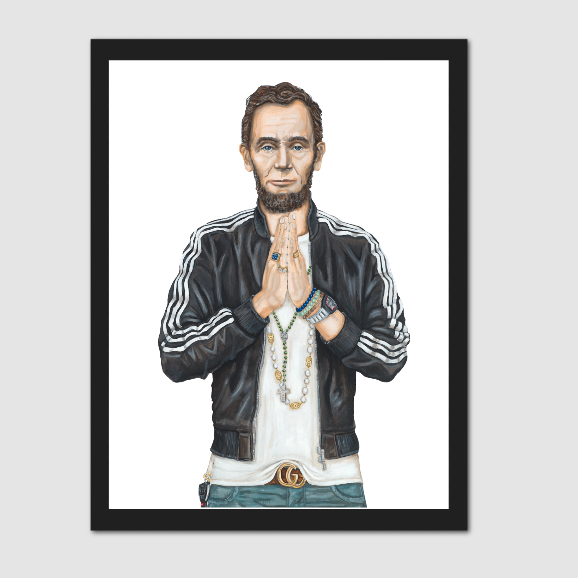 Prayer Hands Abe Paper Print
