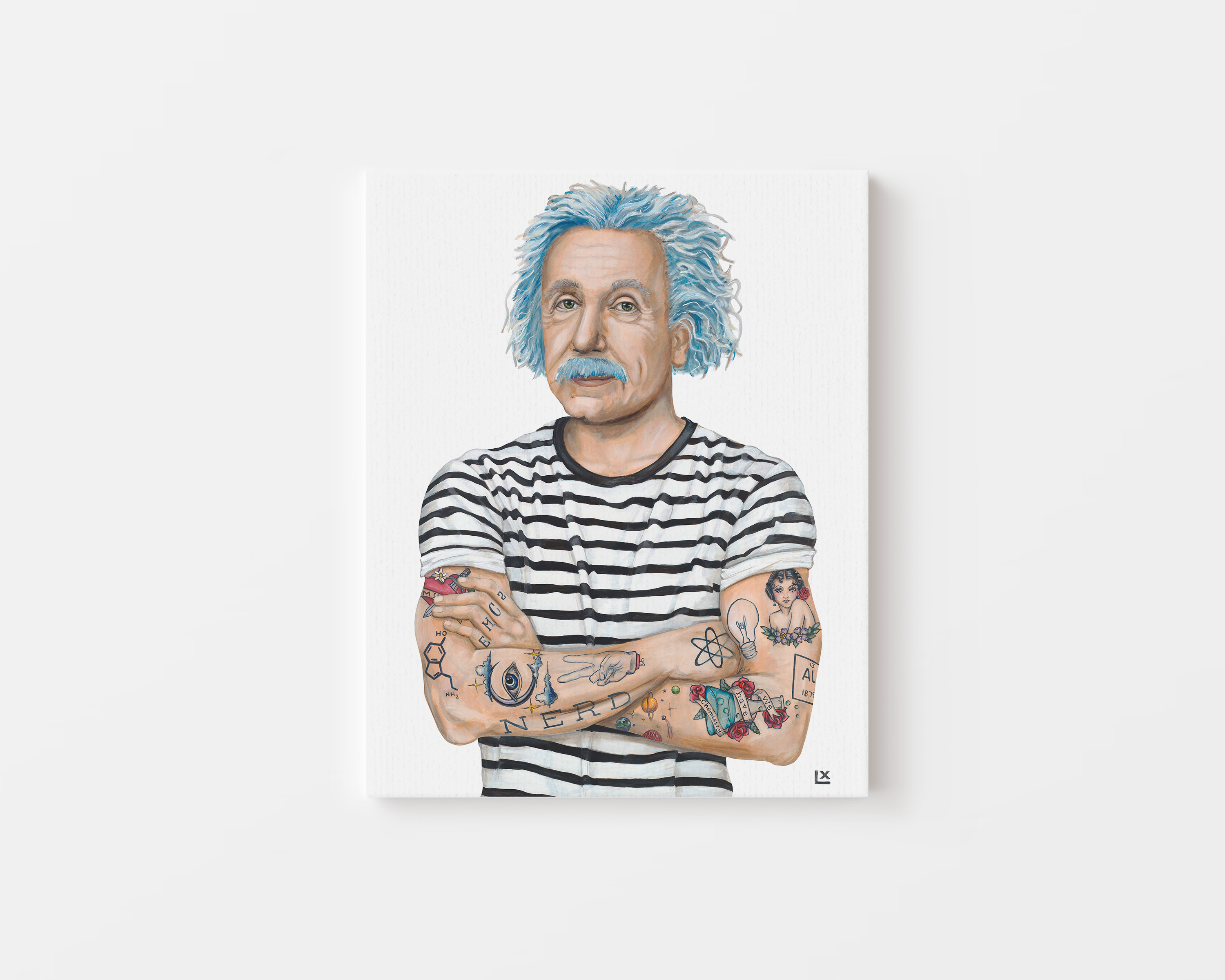 Inked Einstein Canvas Print