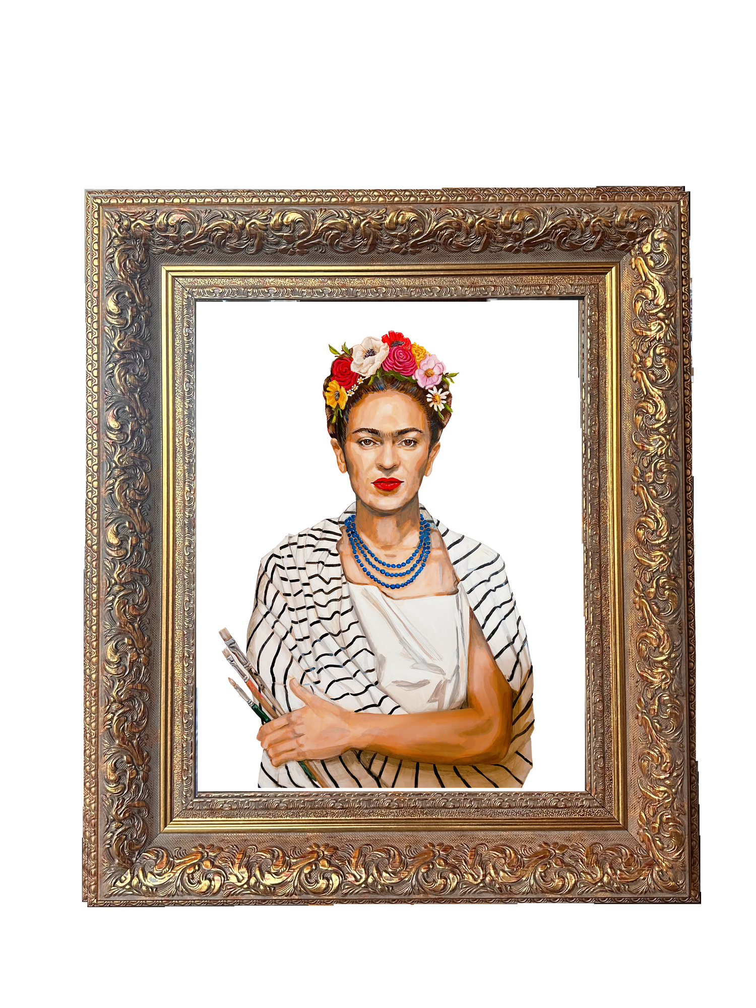 Frida in Stripes Paper Print
