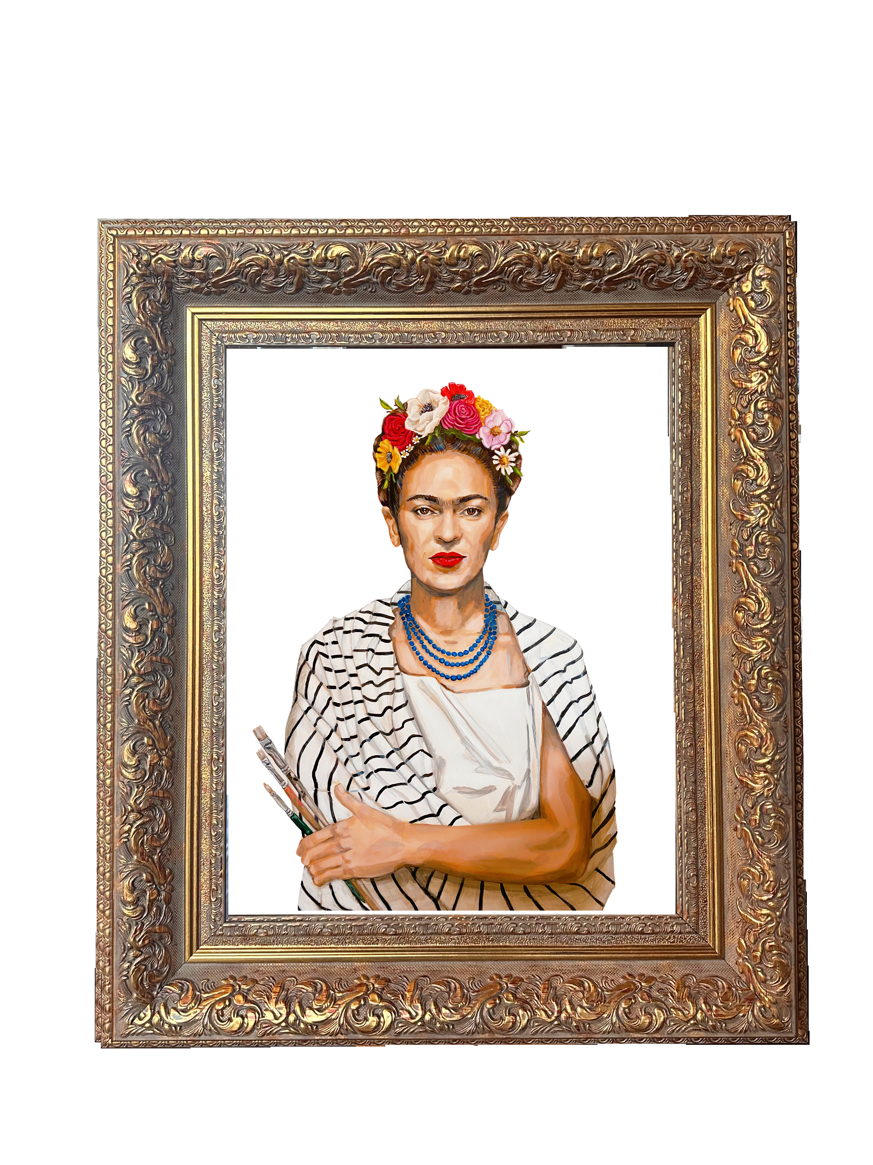 Frida in Stripes Paper Print