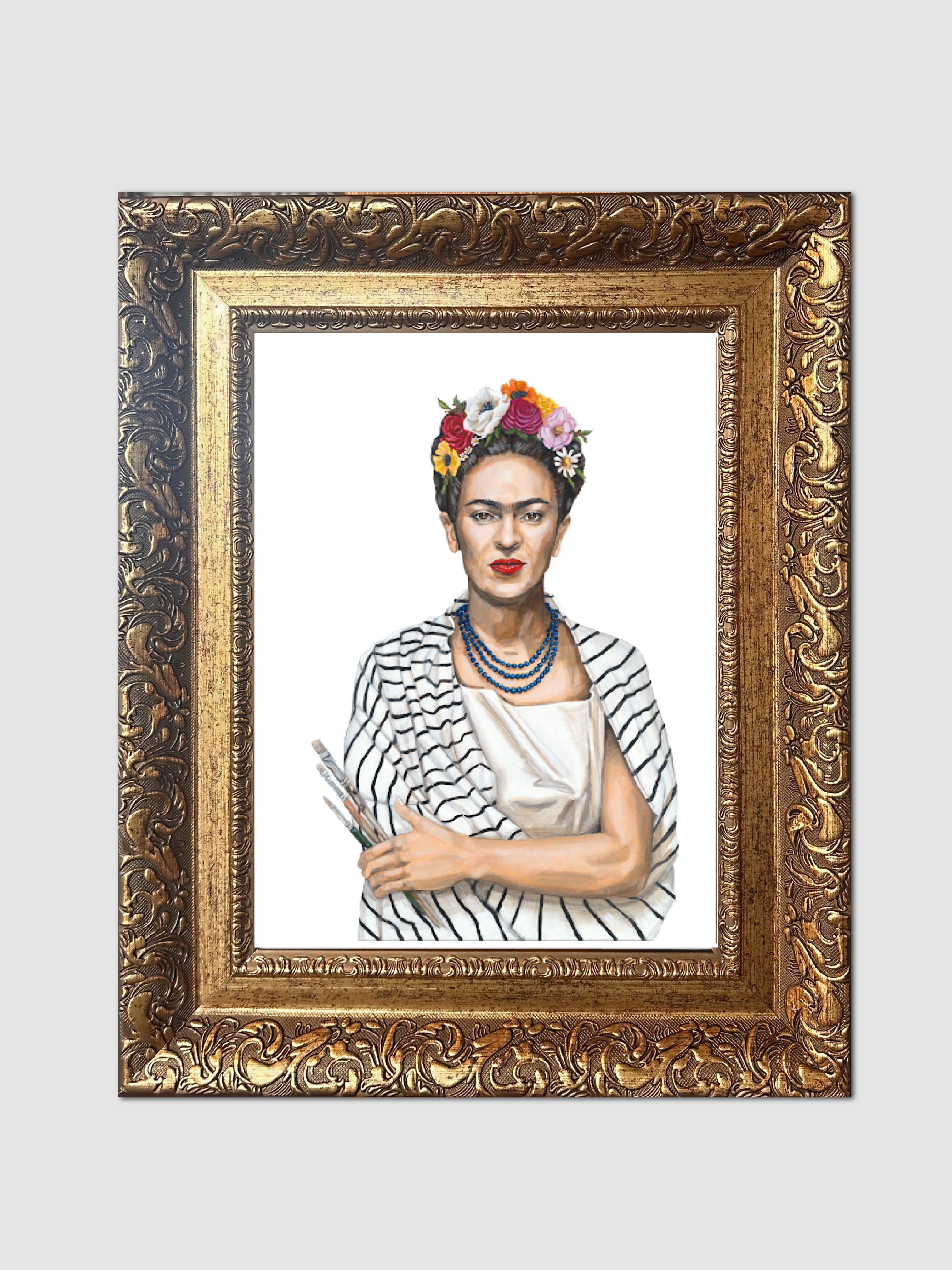 Frida in Stripes Paper Print