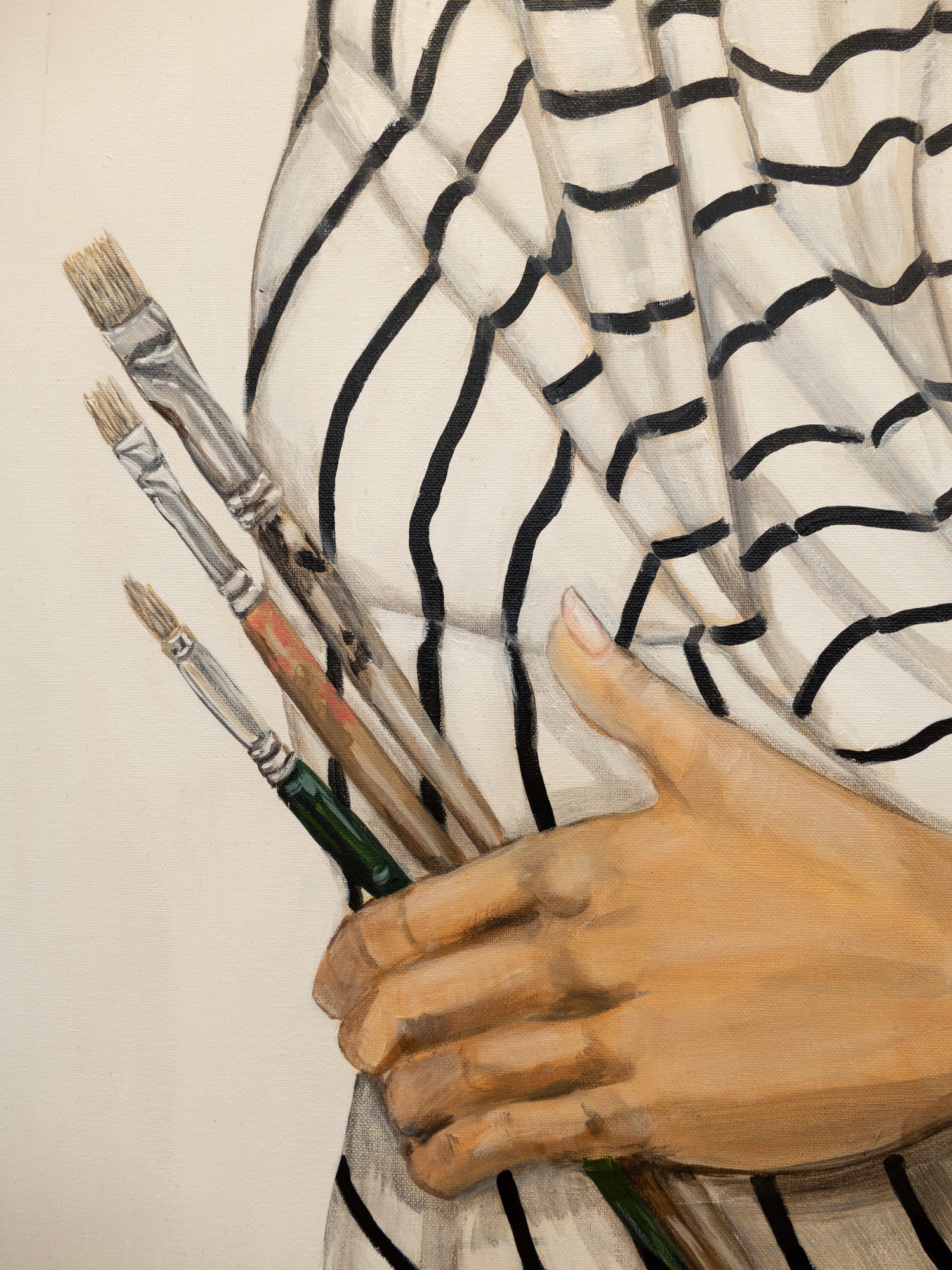 Frida in Stripes Original Acrylic on Canvas Painting