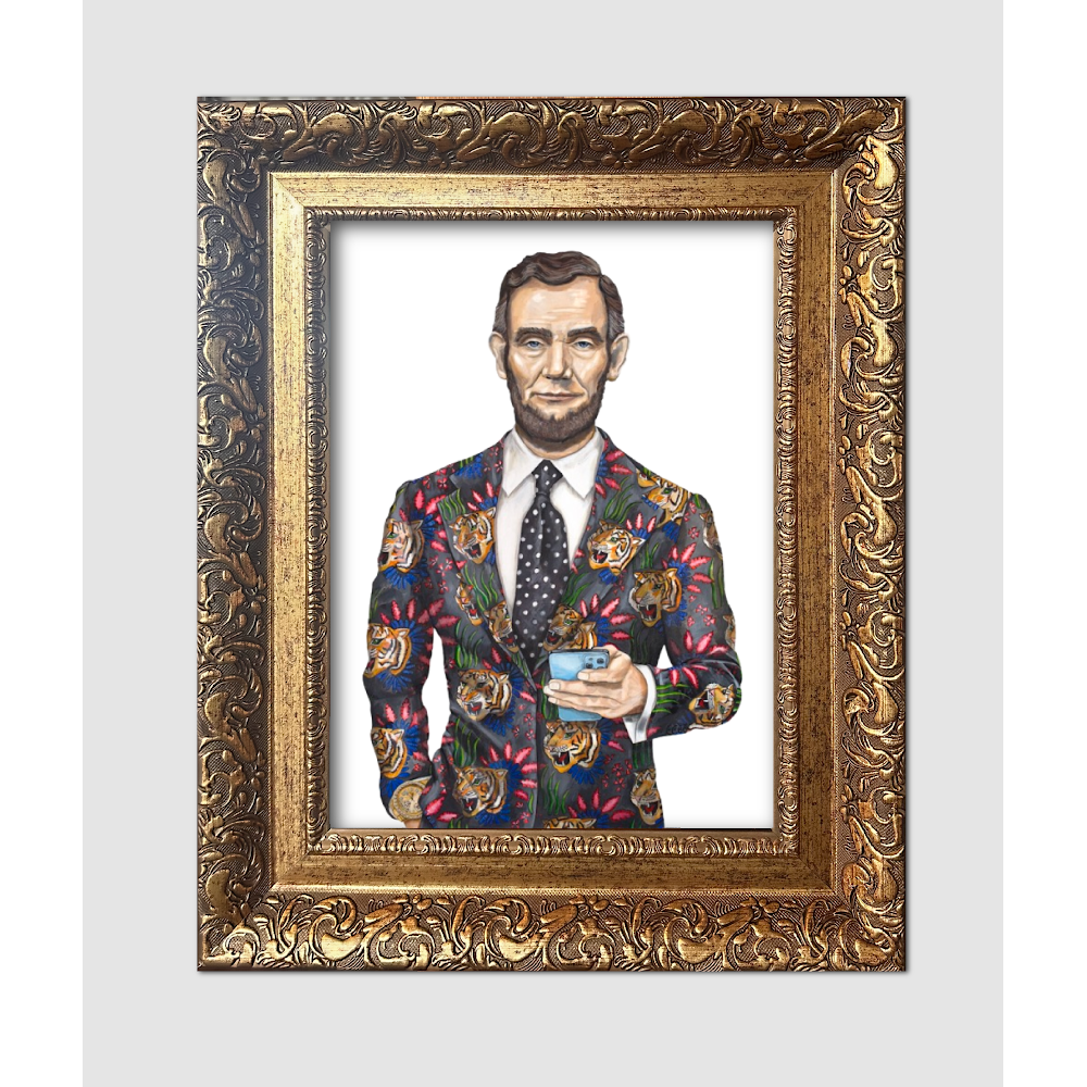 Big Cat Energy Abe Paper Print