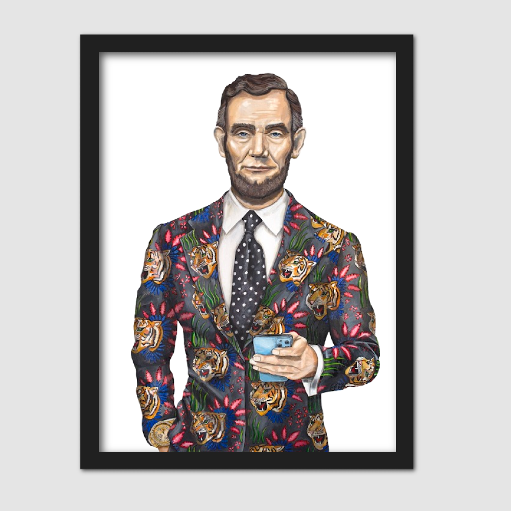 Big Cat Energy Abe Paper Print