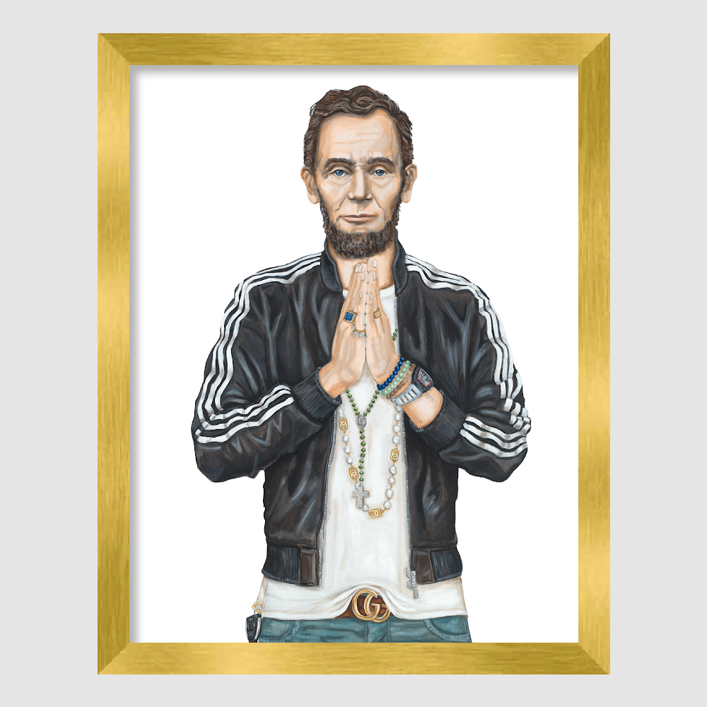 Prayer Hands Abe Paper Print