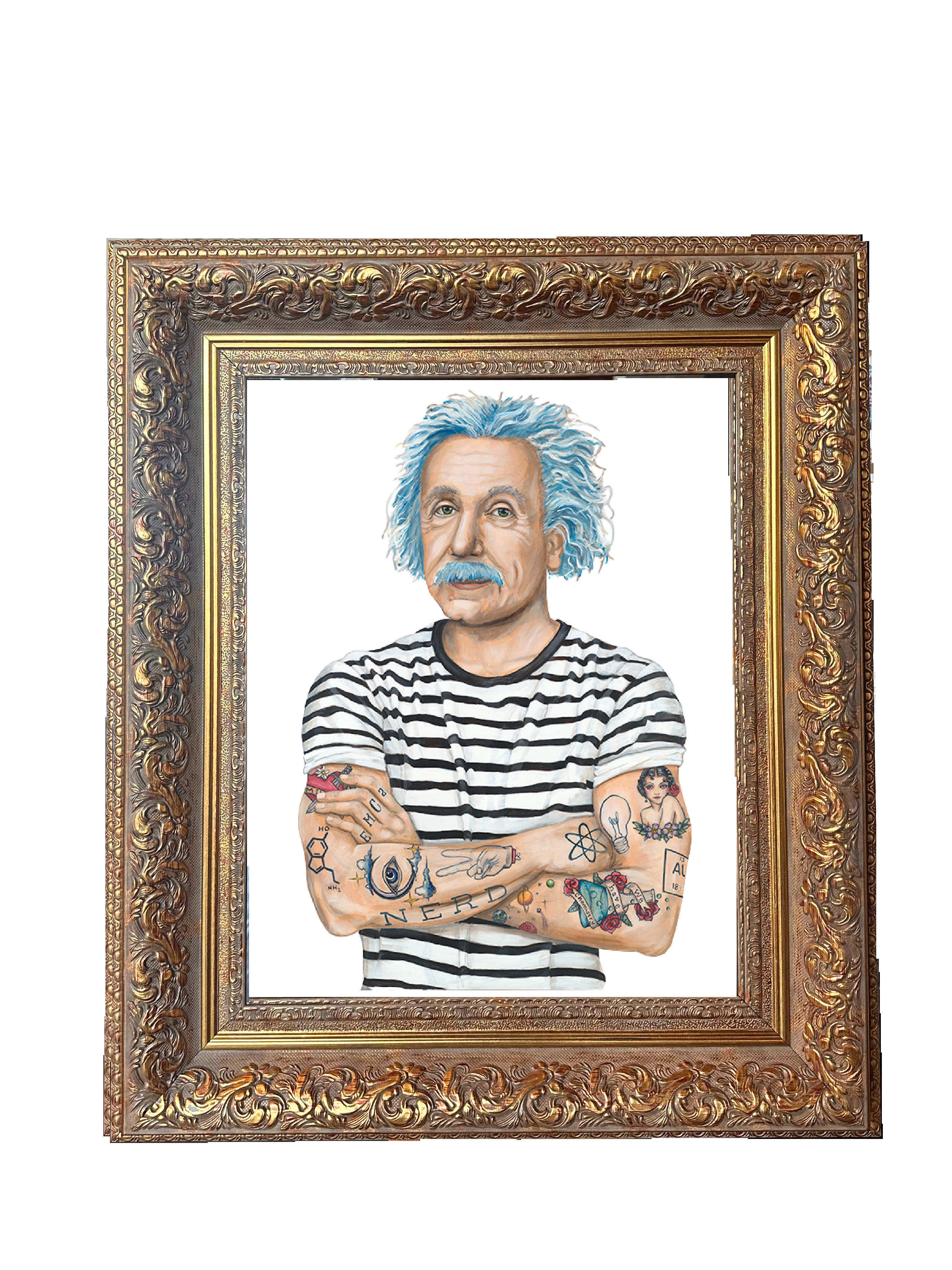 Inked Einstein Canvas Print