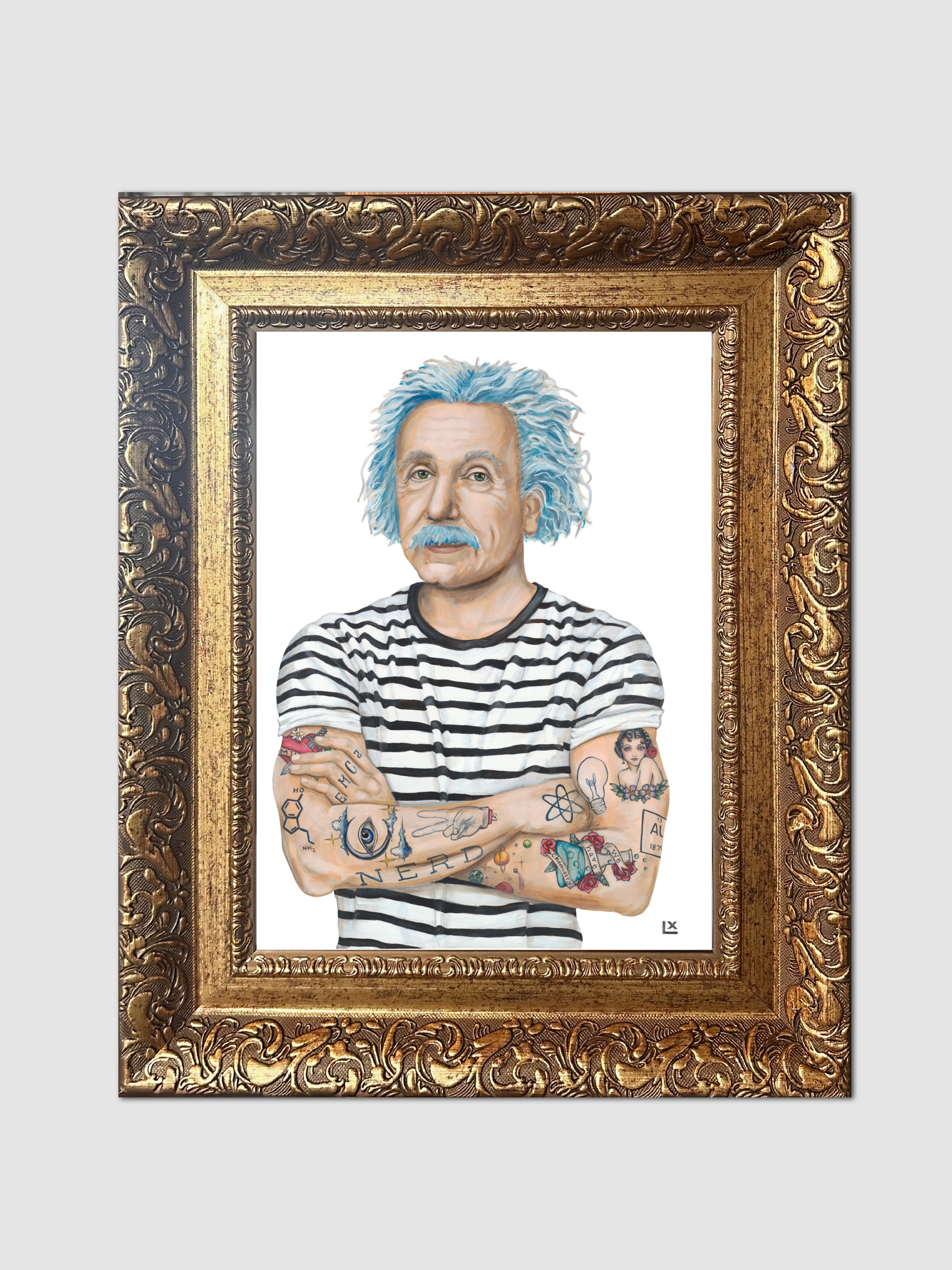 Inked Einstein Canvas Print