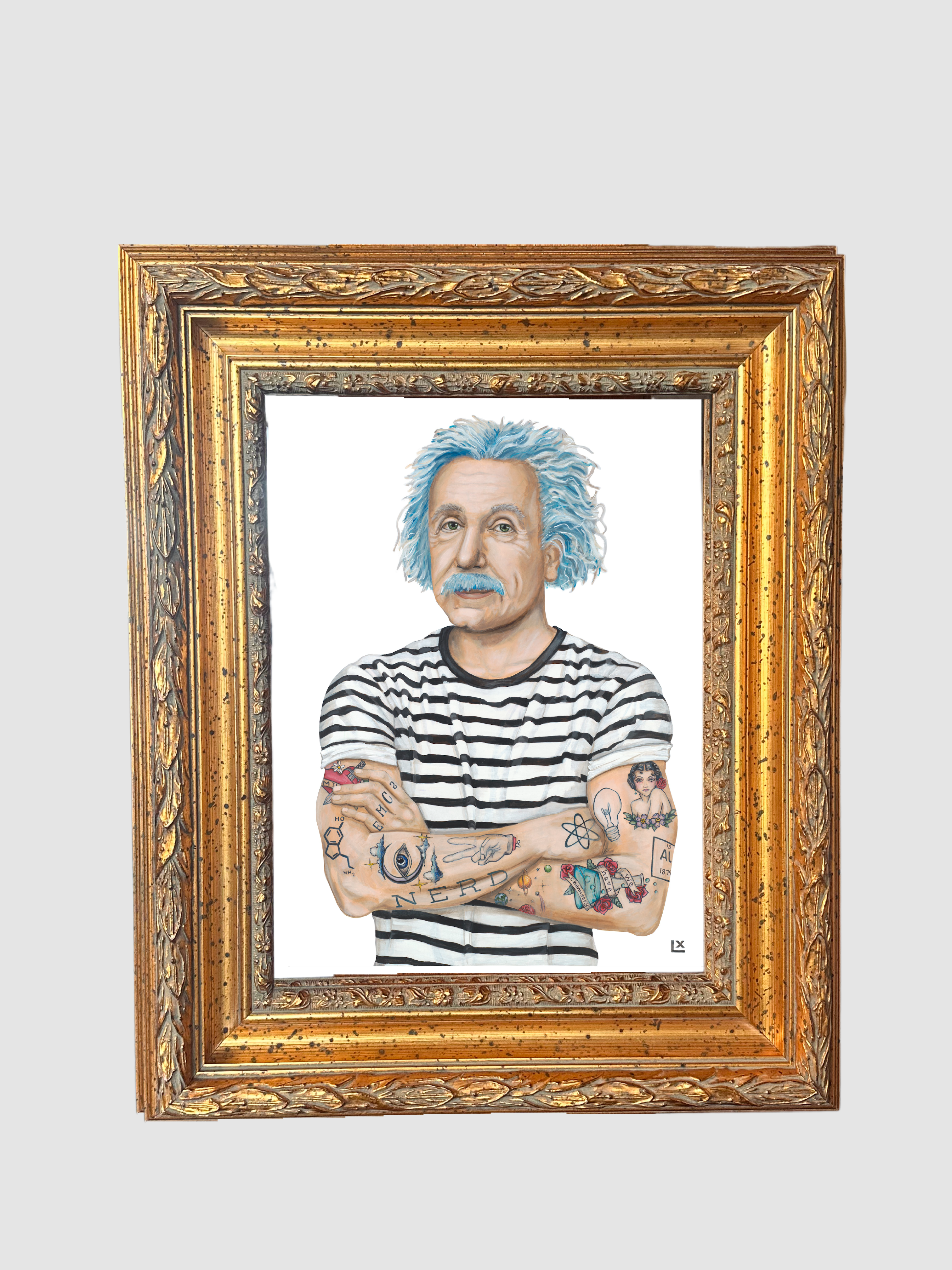 Inked Einstein Canvas Print