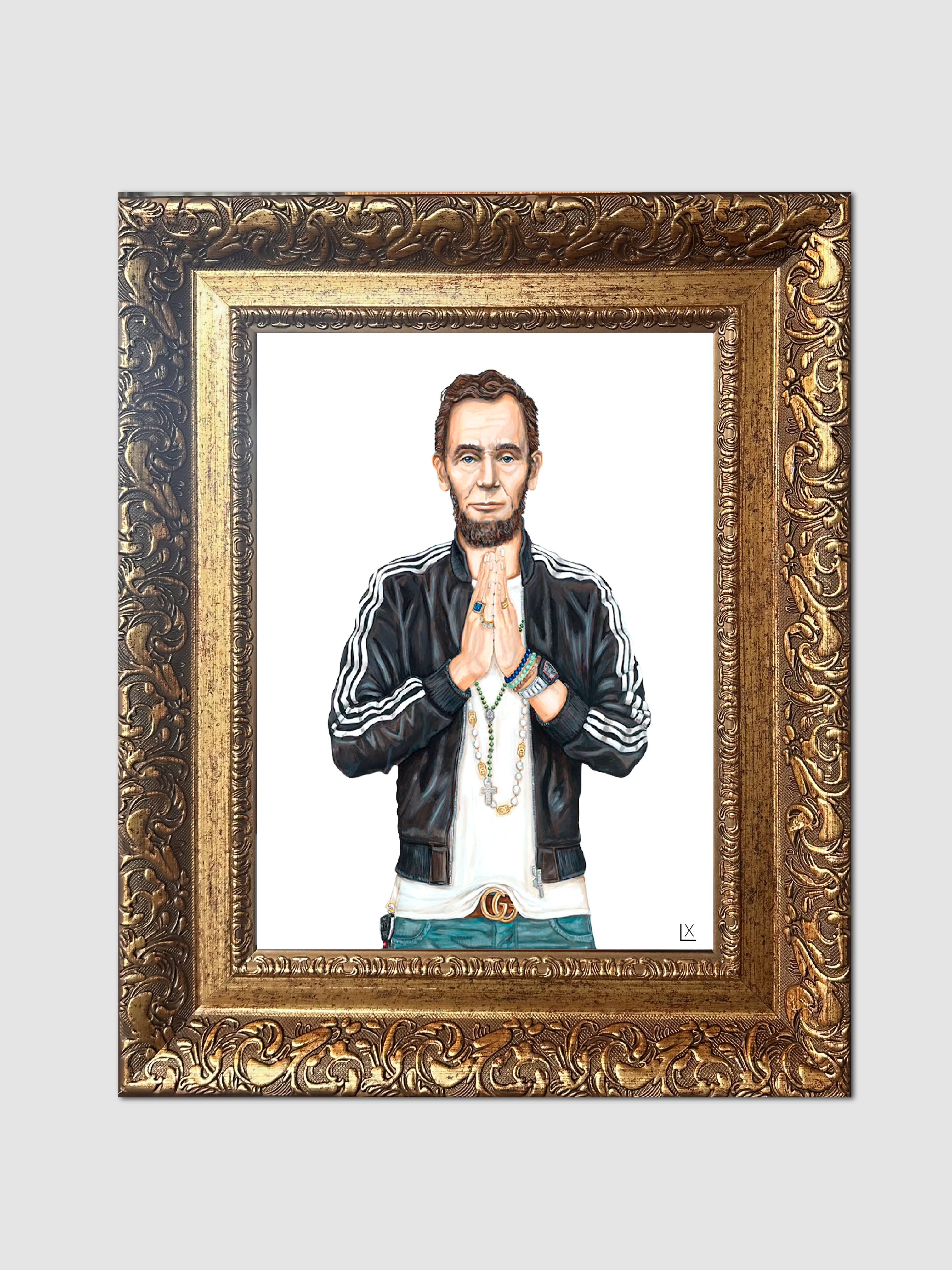 Prayer Hands Abe Paper Print