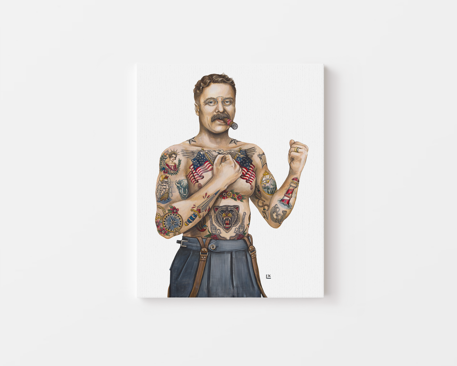 Tatted Teddy Canvas Print