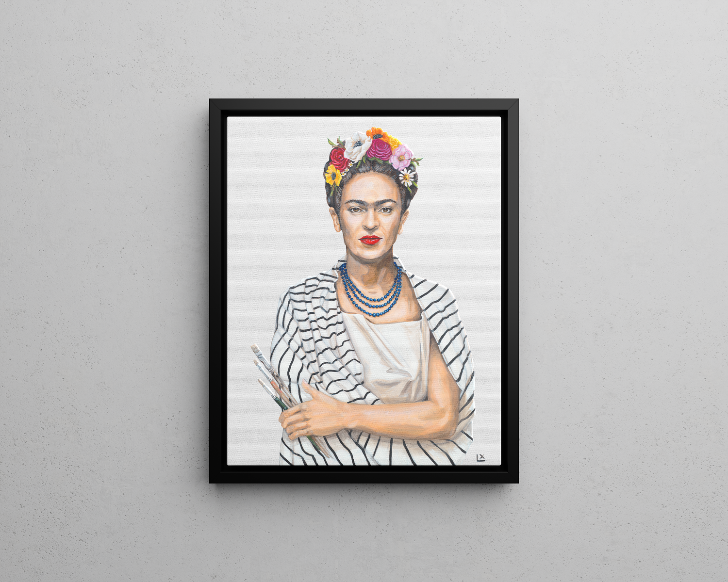 Frida in Stripes Canvas Print