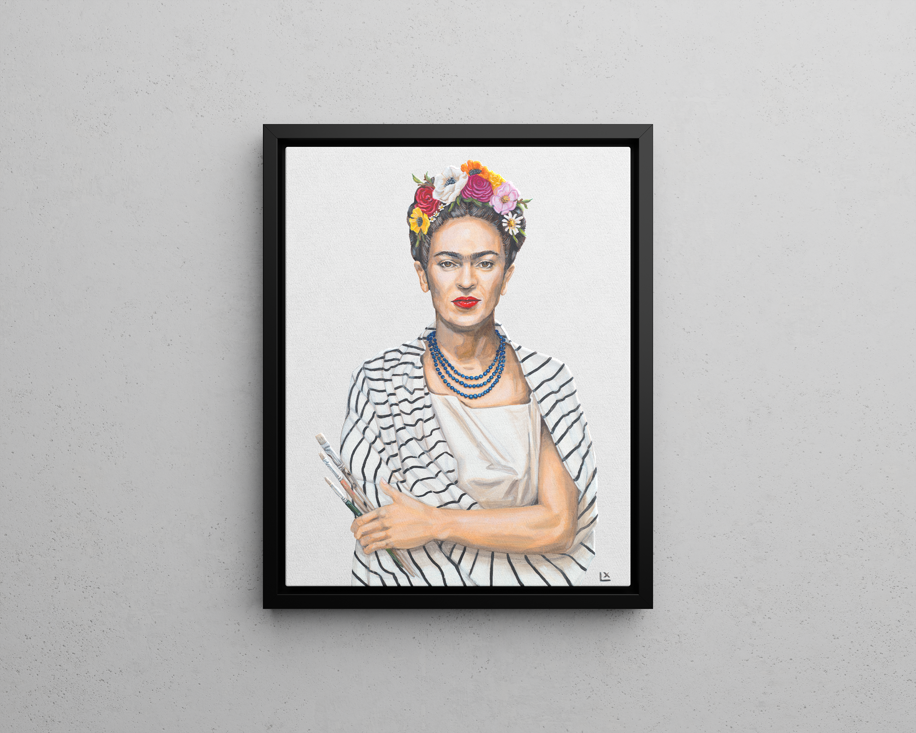 Frida in Stripes Canvas Print