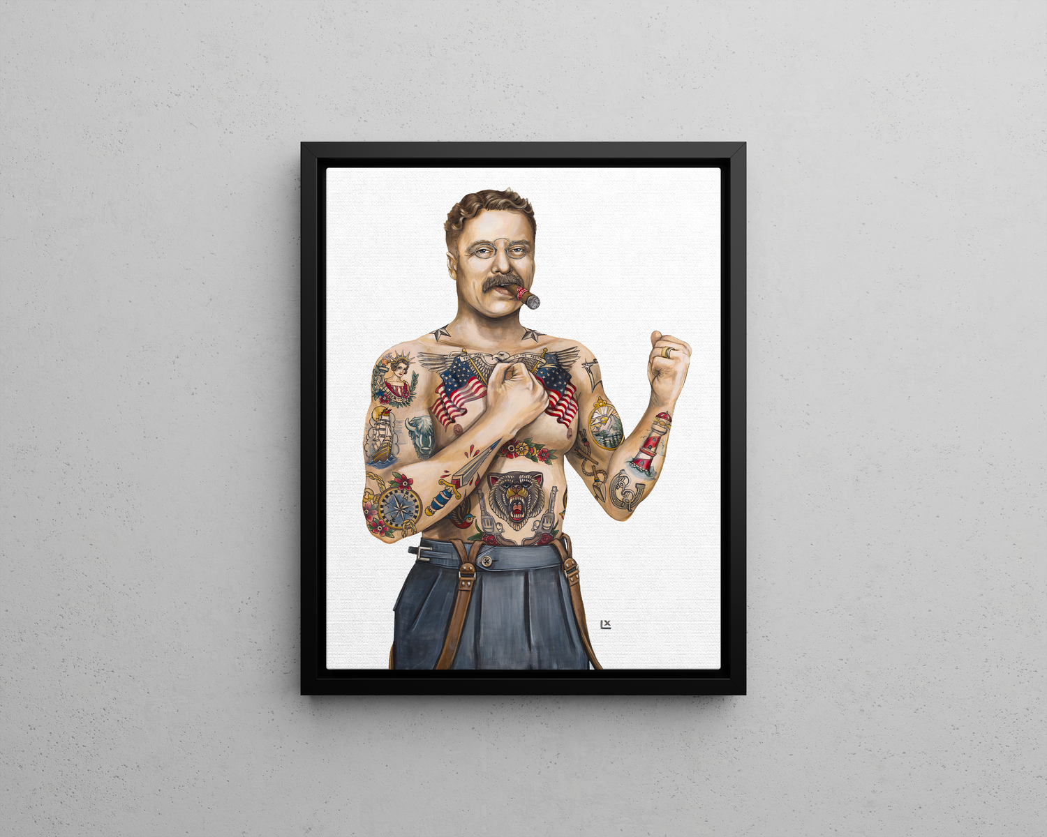 Tatted Teddy Canvas Print
