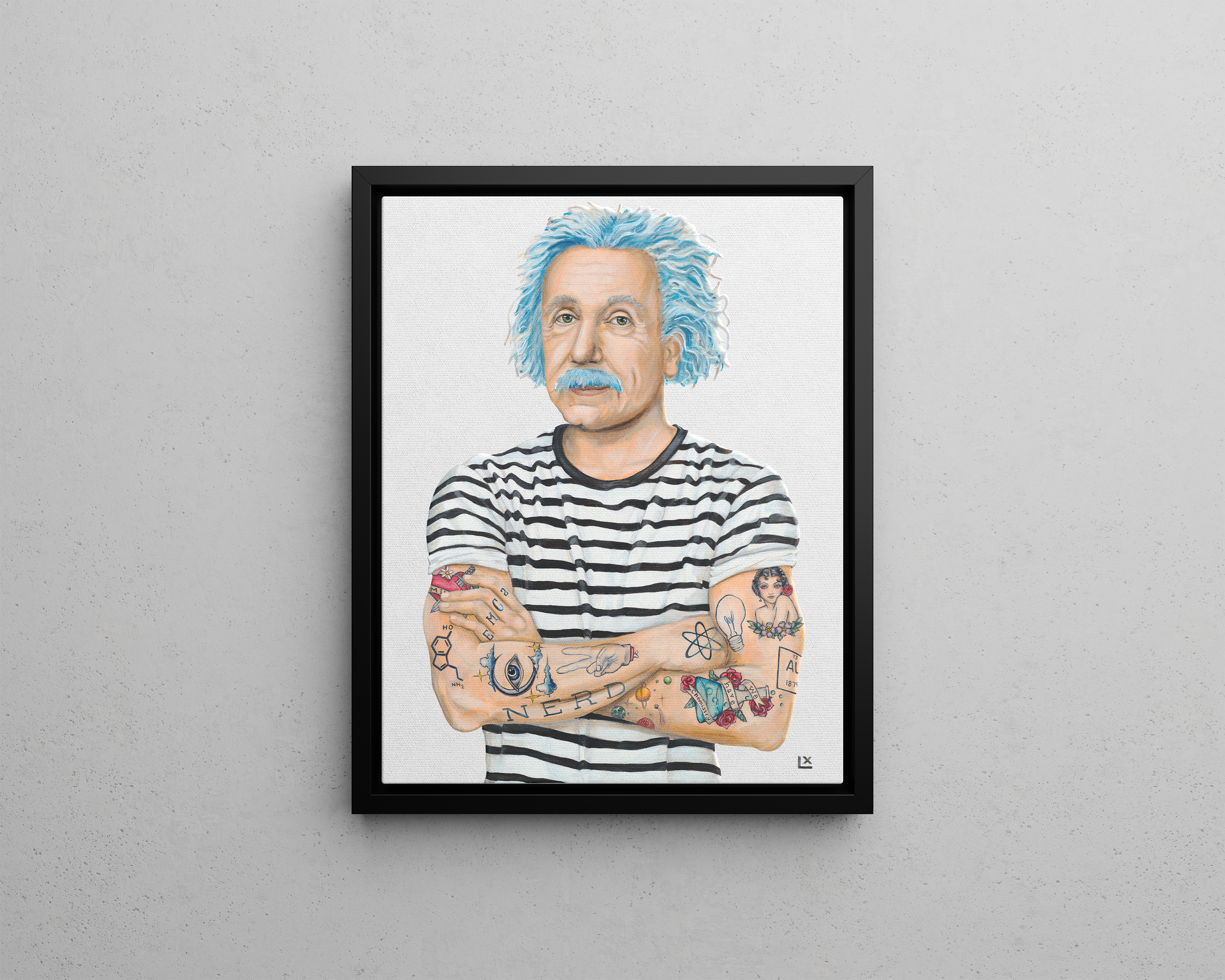 Inked Einstein Canvas Print