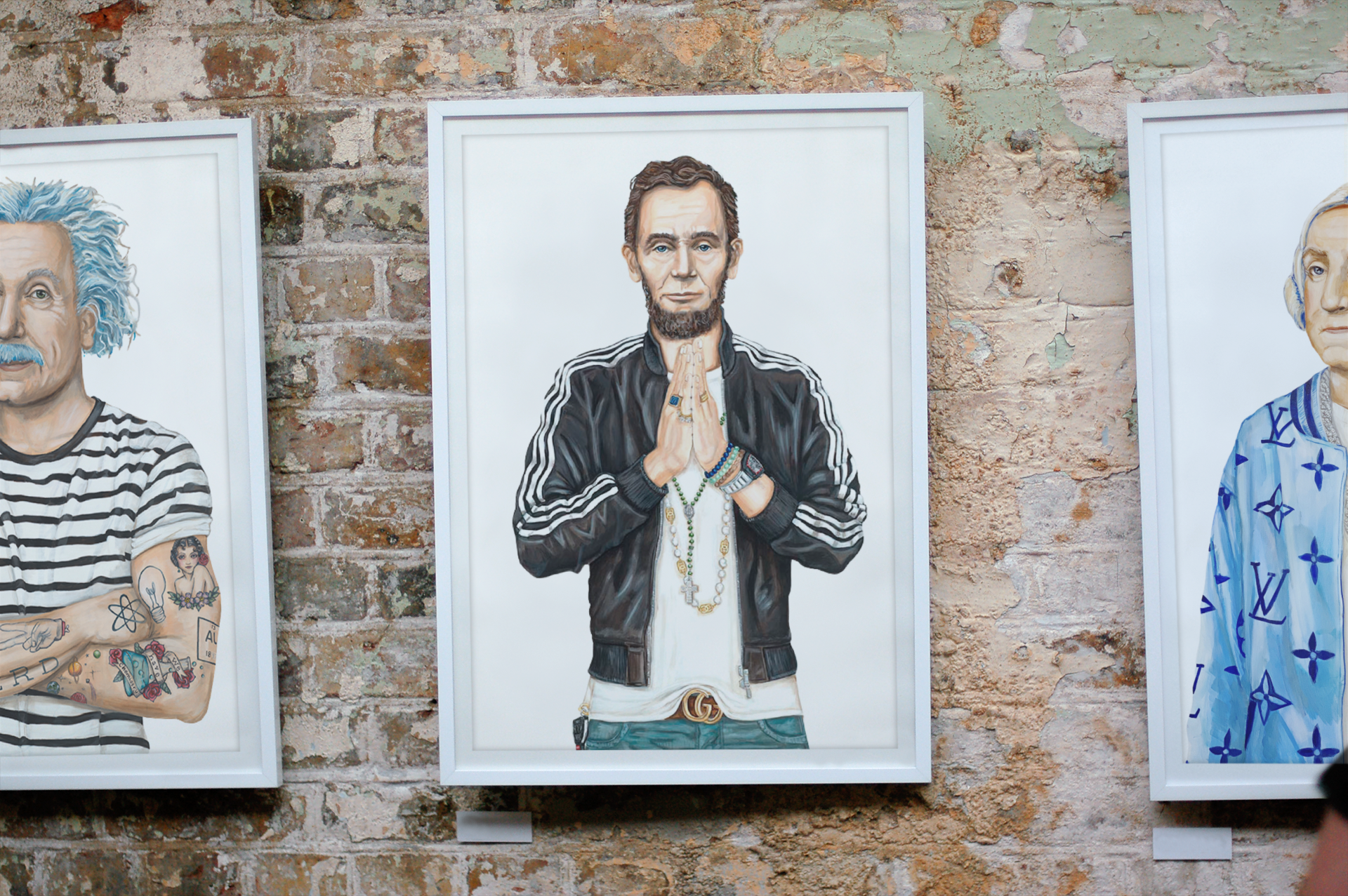 Prayer Hands Abe Paper Print