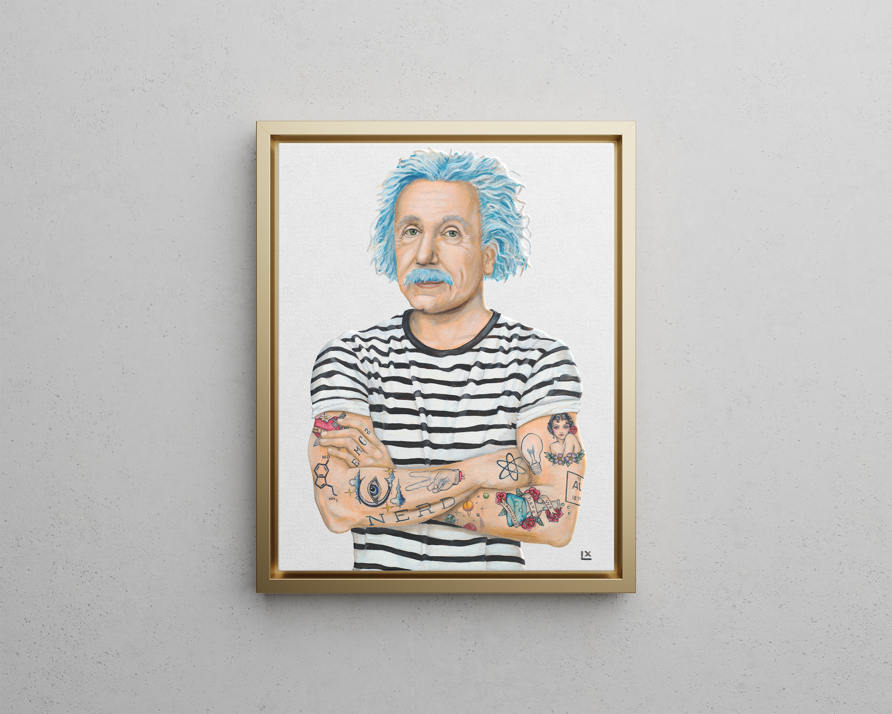 Inked Einstein Canvas Print