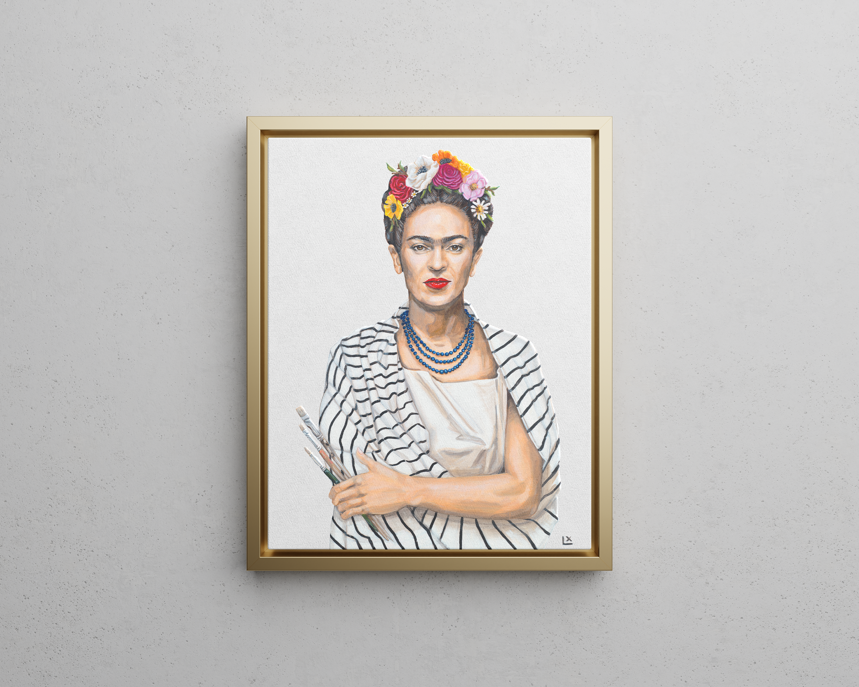 Frida in Stripes Canvas Print