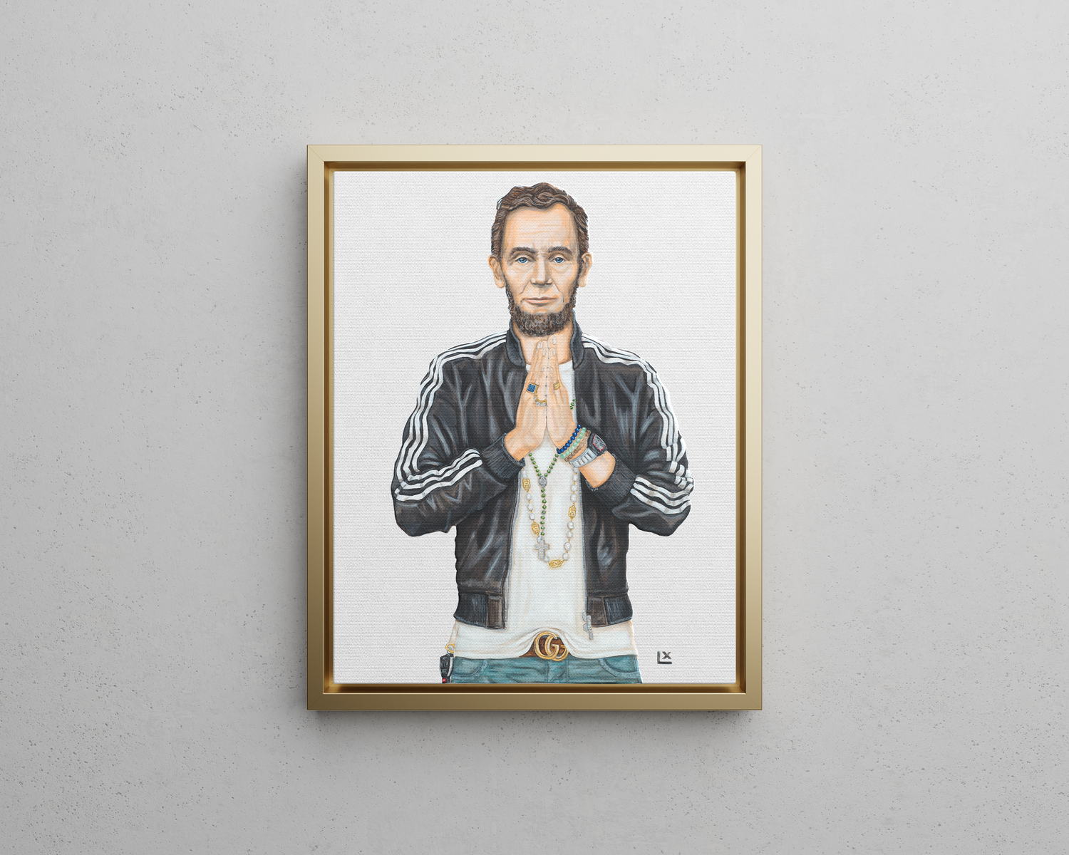 Prayer Hands Abe Canvas Print