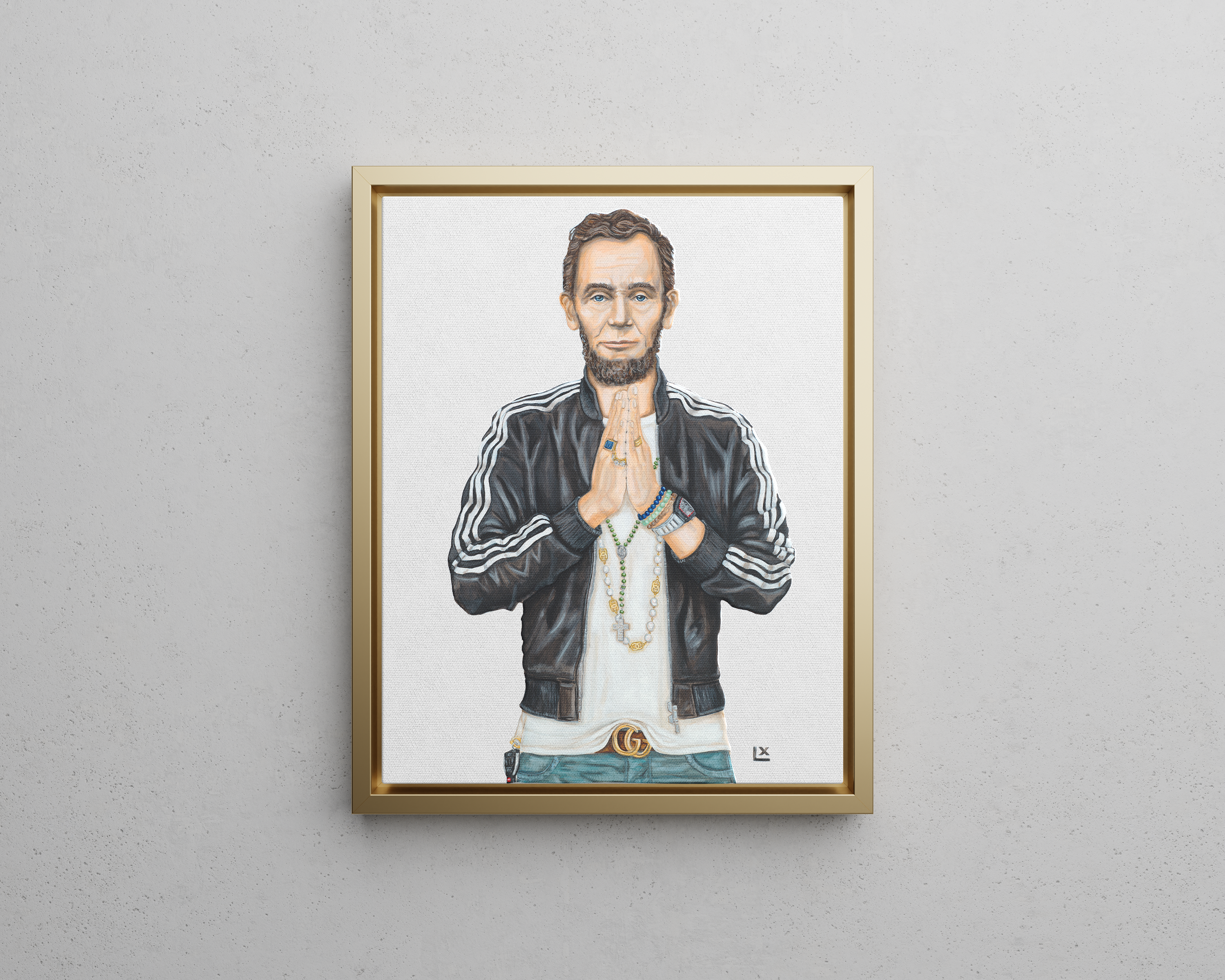Prayer Hands Abe Canvas Print