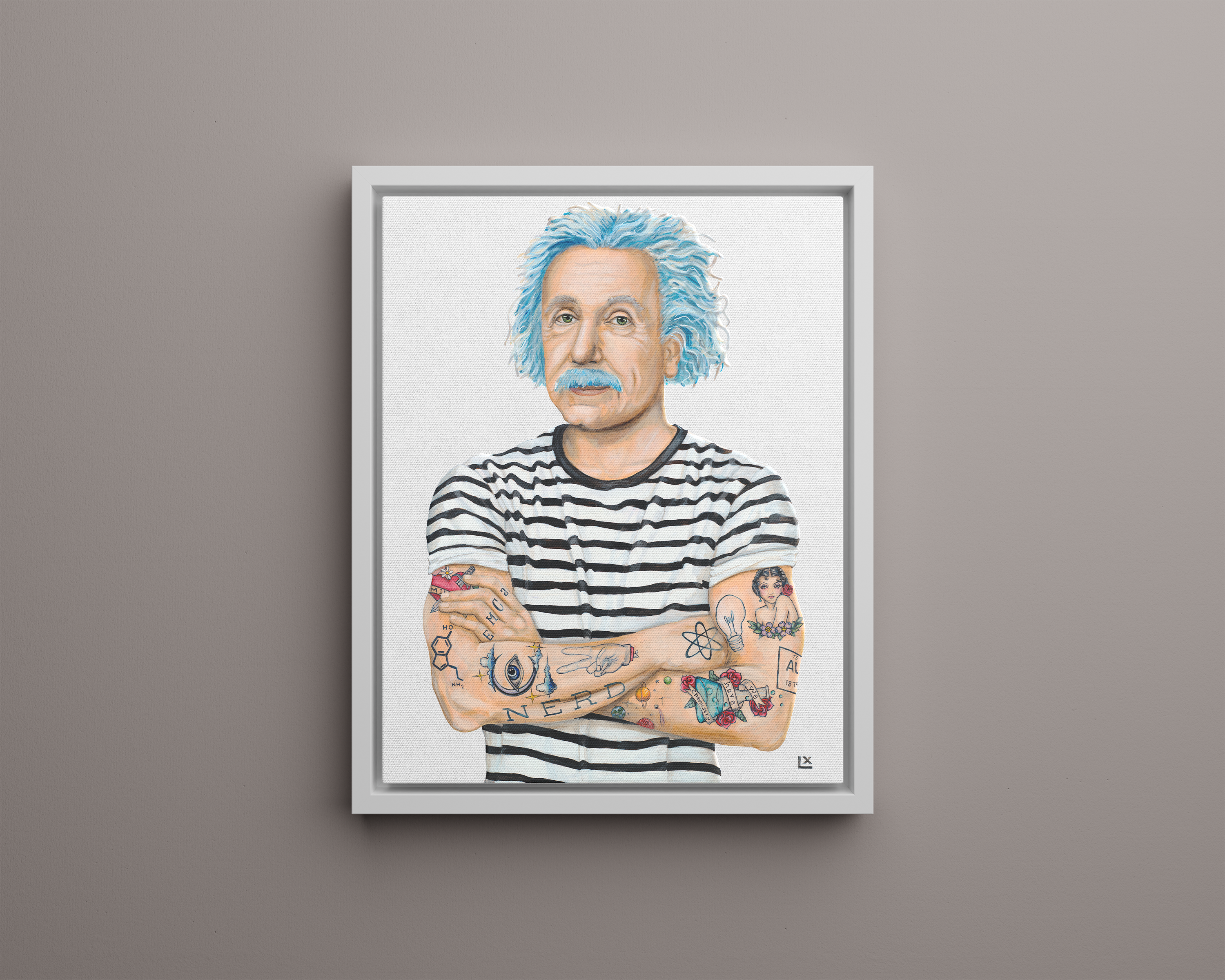 Inked Einstein Canvas Print