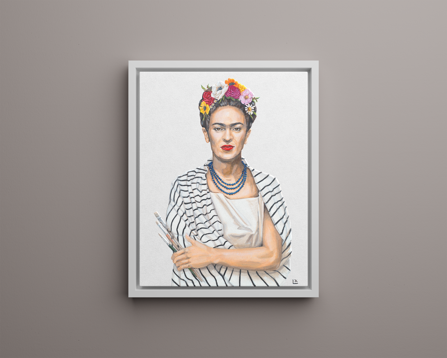 Frida in Stripes Canvas Print
