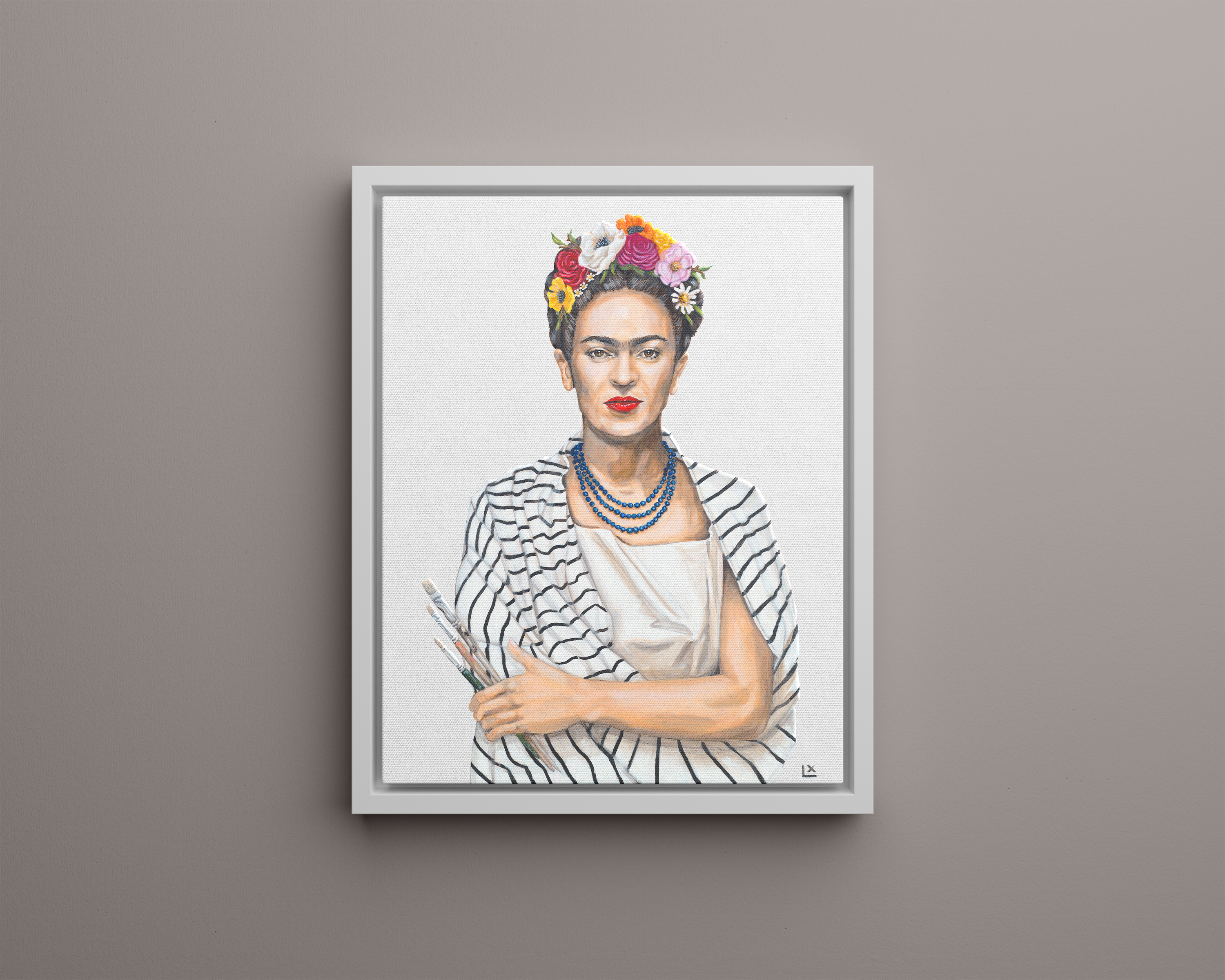 Frida in Stripes Canvas Print