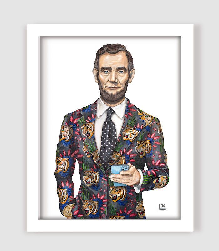 Big Cat Energy Abe Paper Print