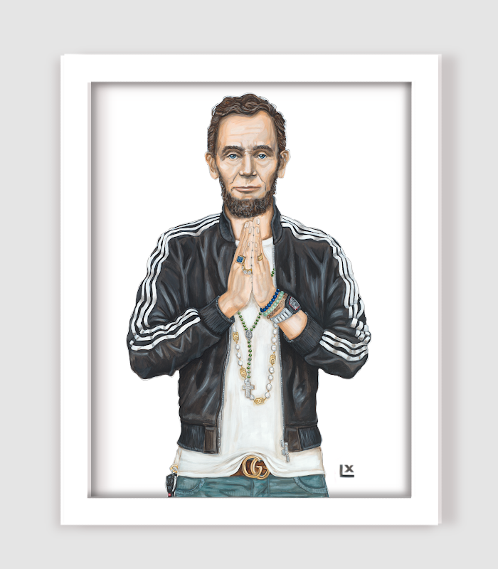 Prayer Hands Abe Paper Print