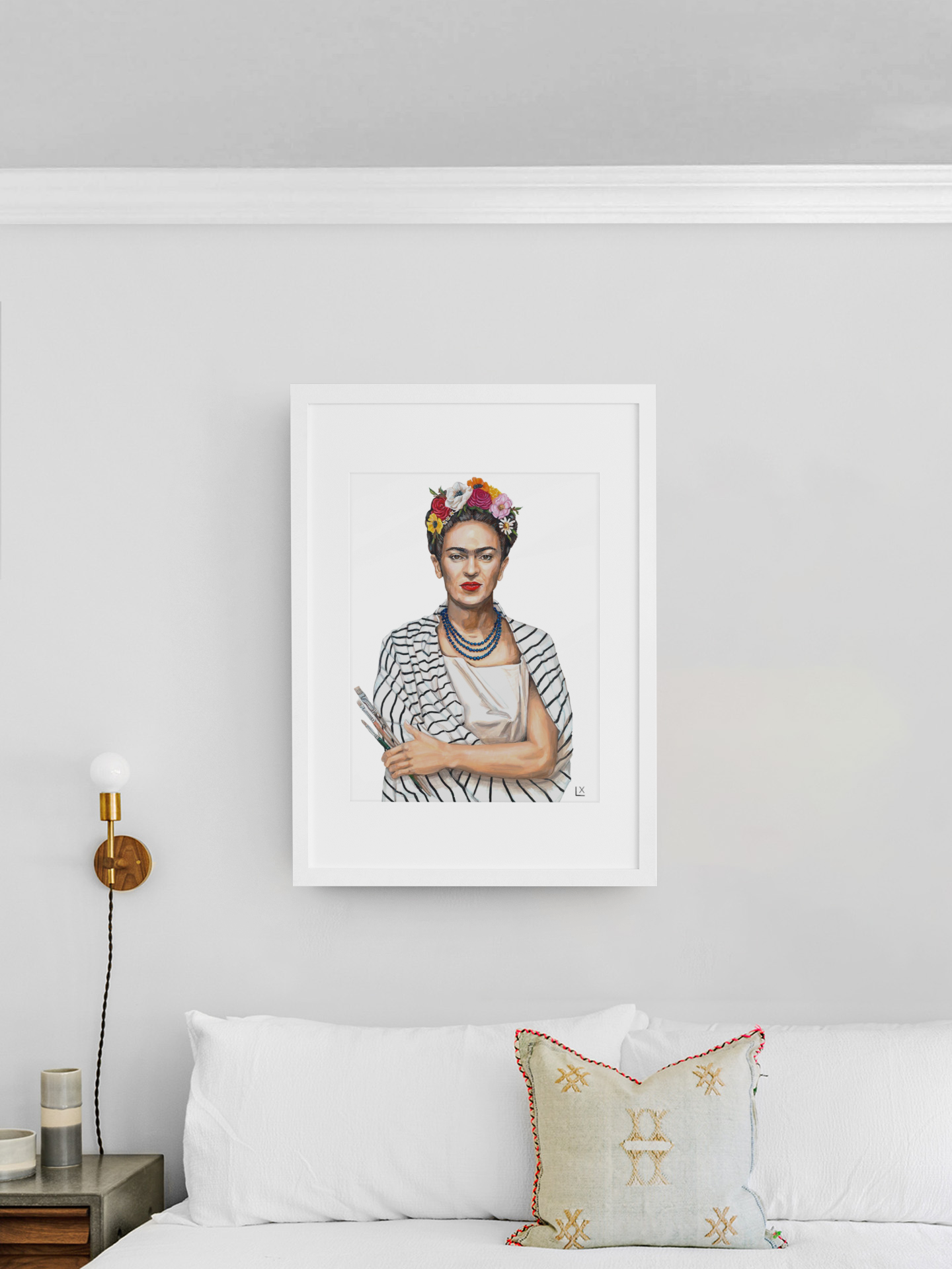 Frida in Stripes Paper Print