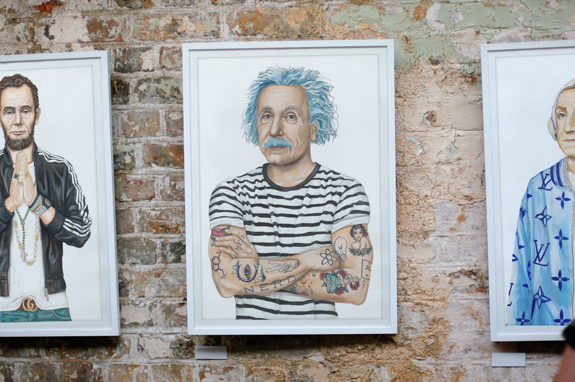 Inked Einstein Canvas Print