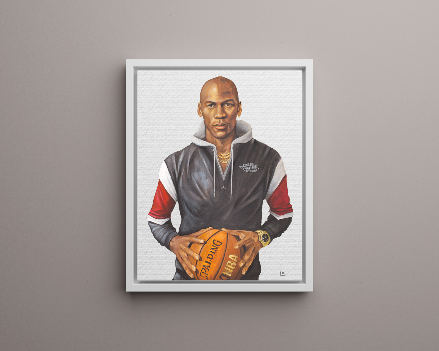 Framed Embellished Giclée 36x48&quot; of Michael Jordan