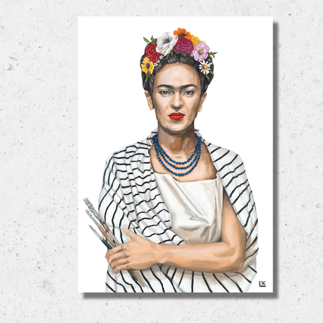 Frida in Stripes Paper Print