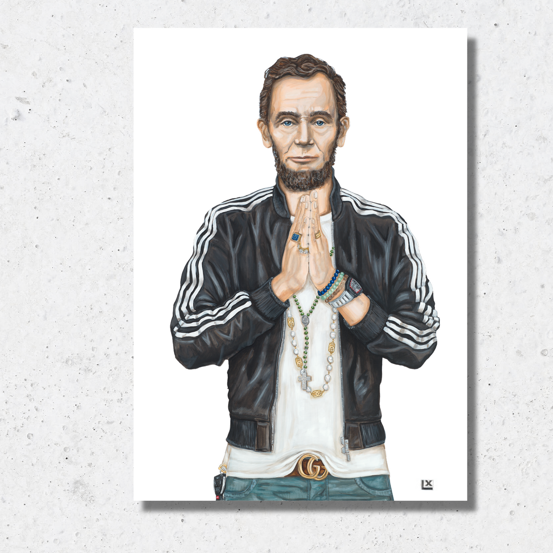Prayer Hands Abe Paper Print