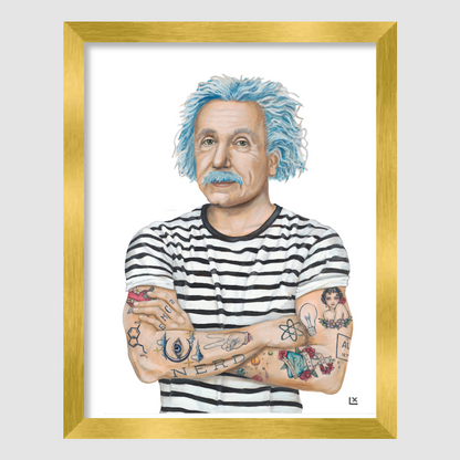 Inked Einstein Paper Print