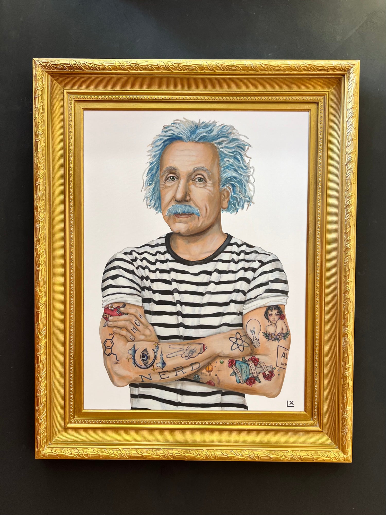 Inked Einstein giclée canvas