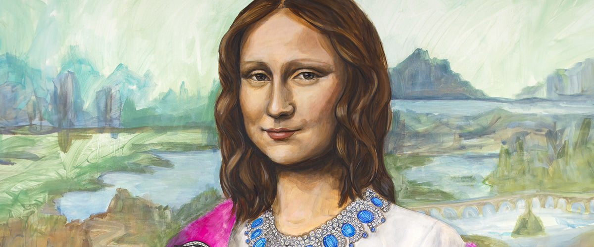 Modern Mona by Lindsay Ponce, detail of the painting for the homepage banner