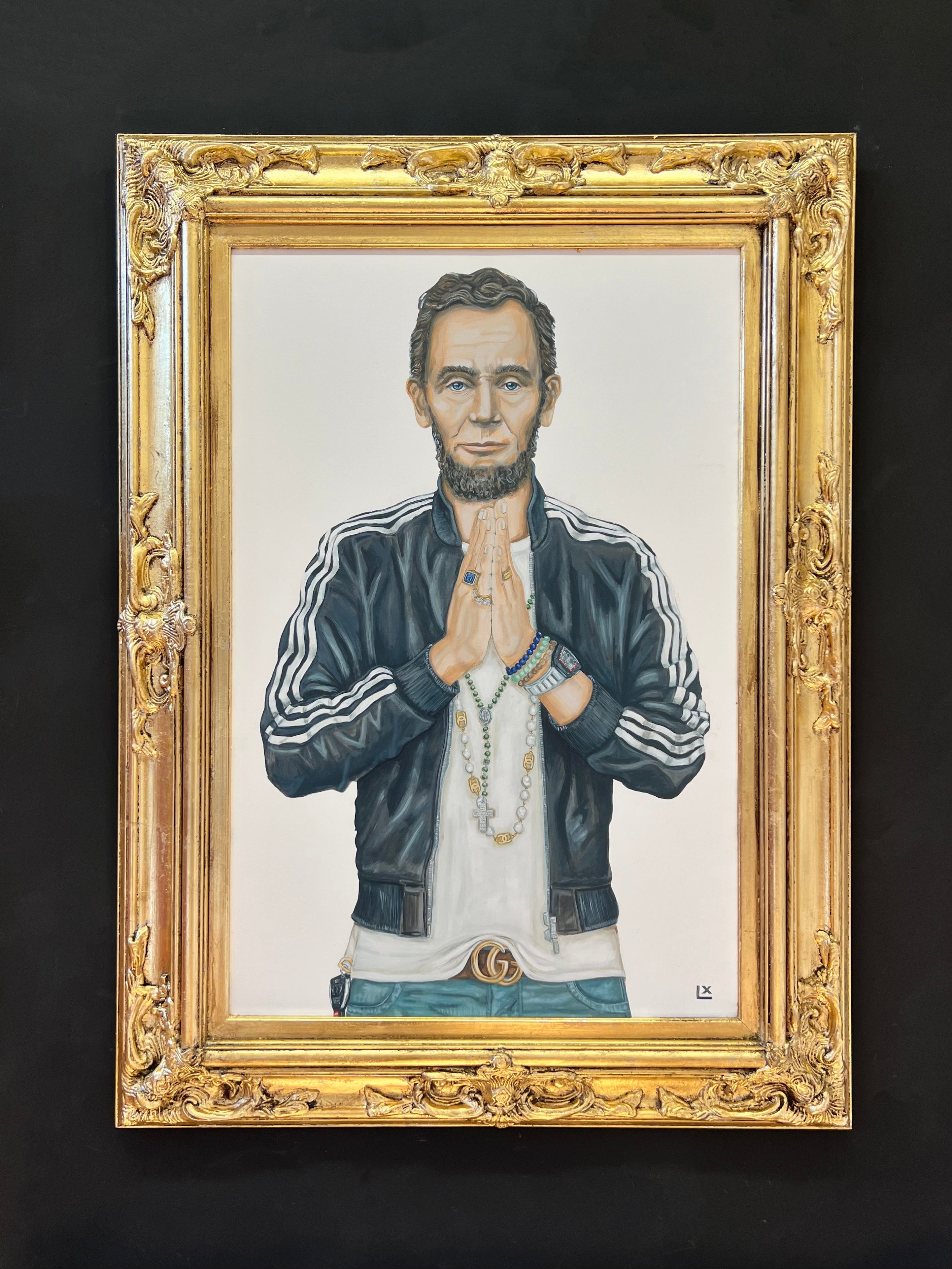 Prayer Hands Abe giclée canvas