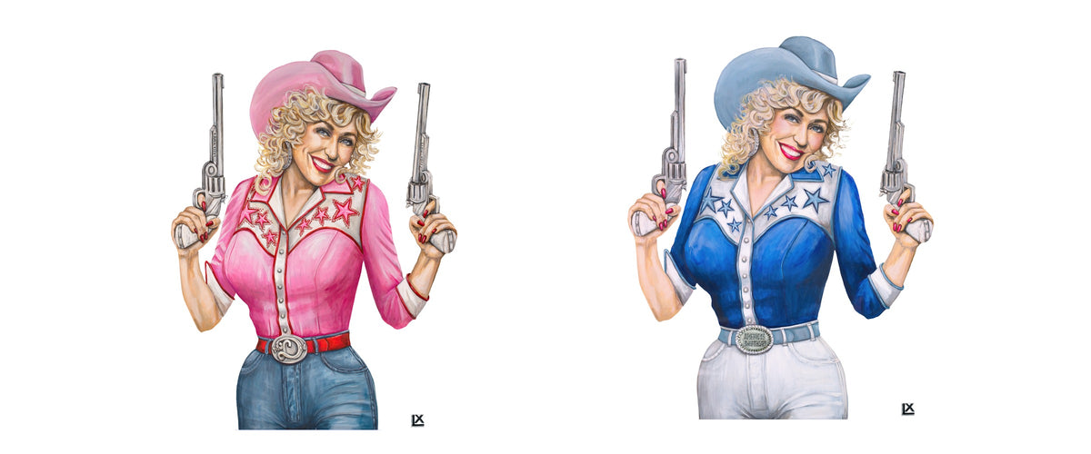 Tough Titty and America's Sweetheart, two Dolly Parton portraits by Lindsay Ponce