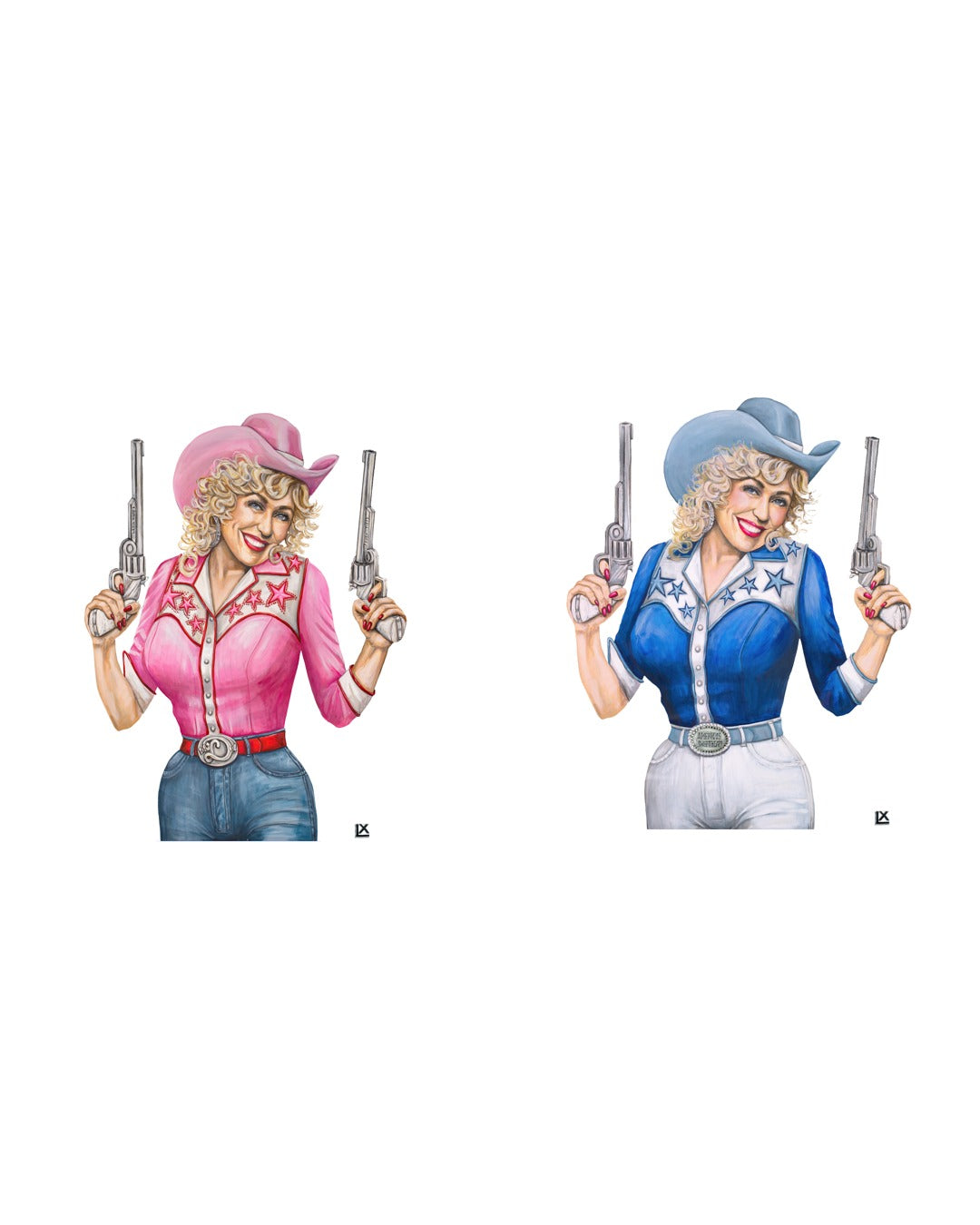 Tough Titty and America's Sweetheart, two Dolly Parton portraits by Lindsay Ponce