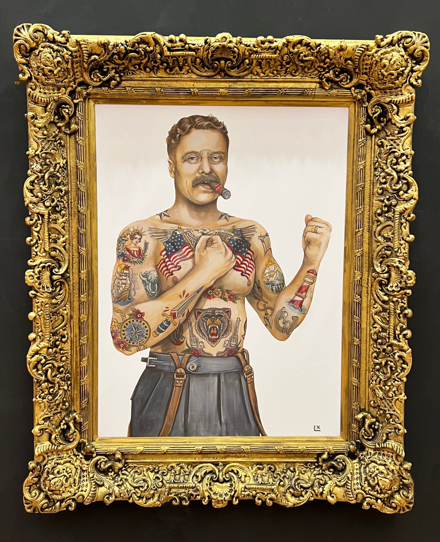 Tatted Teddy giclée canvas