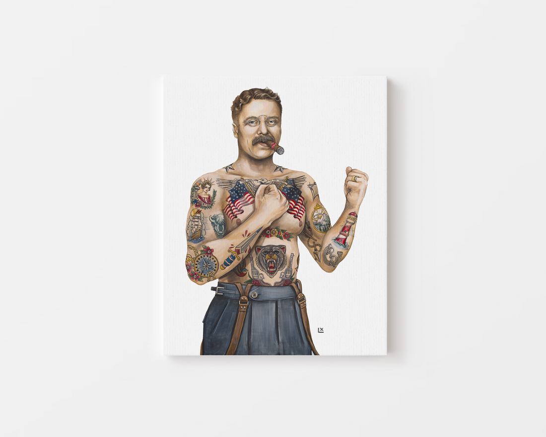 Tatted Teddy Canvas Print