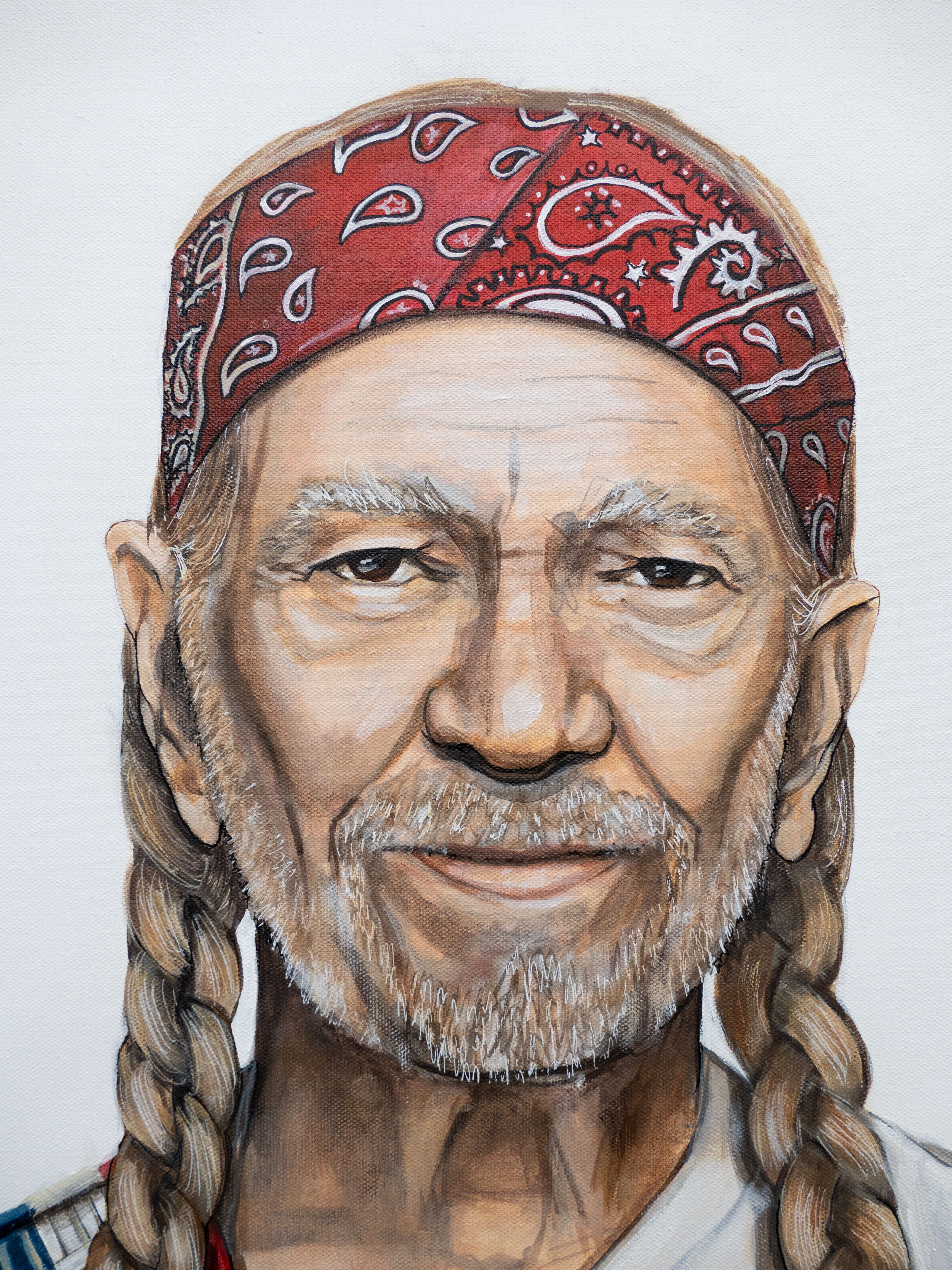 Willie Nelson portrait, original ART, portrait popular painting