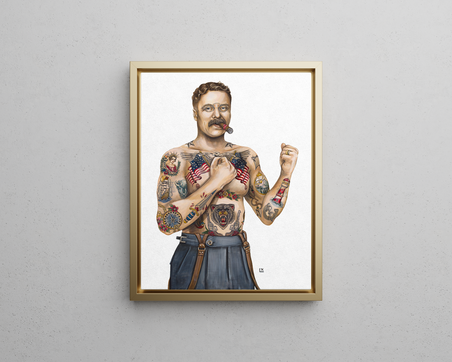 Tatted Teddy Canvas Print