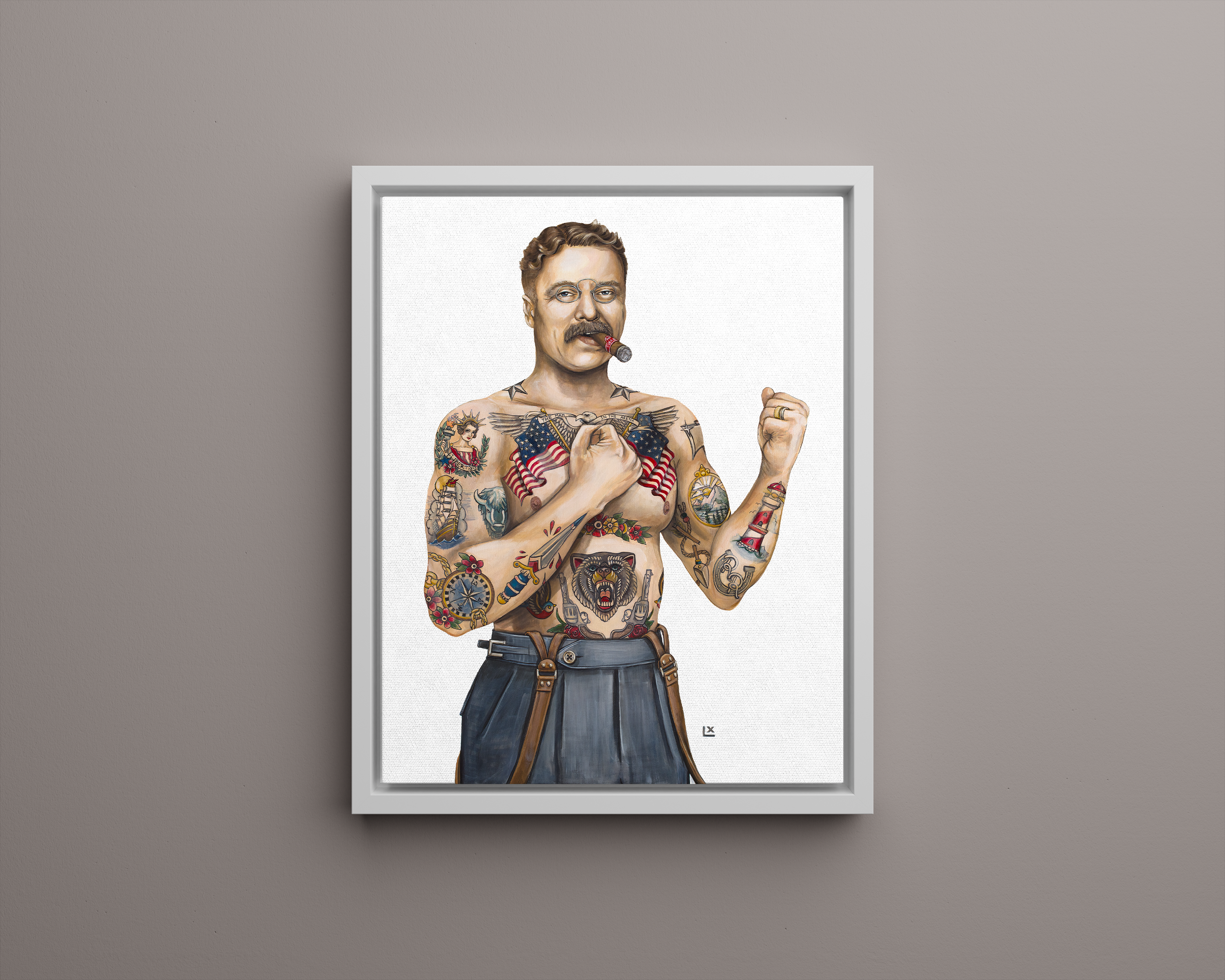 Tatted Teddy Canvas Print