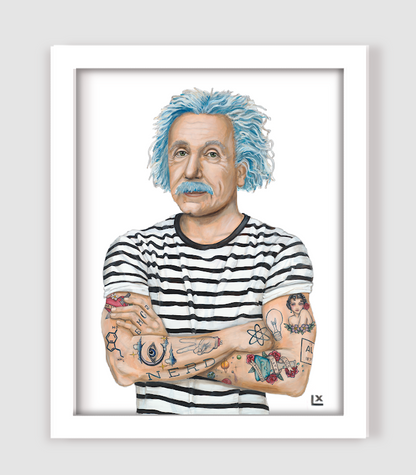 Inked Einstein Paper Print